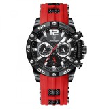 Ceas barbatesc Poedagar Silicon Rosu Analog Quartz Indici luminosi