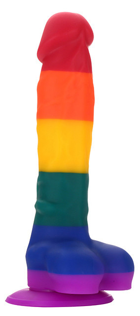 Dildo Silicon Lichid cu Ventuza Colourful Love 20 cm