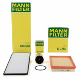 Pachet Revizie Filtru Aer + Polen + Ulei Mann Filter Opel Corsa B 1993-2000 1.0i 12V 54 PS + 1.2i 16V 65 PS C2256+CU4251+HU712/8X, Mann-Filter