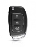 Carcasa cheie Topautochei&reg; pentru Hyundai HB20 SANTA FE IX35 IX45 Accent I40 Solaris 3 butoane, Fara Brand