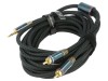 Cablu audio RCA 3,5mm 5m - negru aurit, Vention