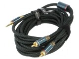 Cablu audio RCA 3,5mm 5m - negru aurit, Vention