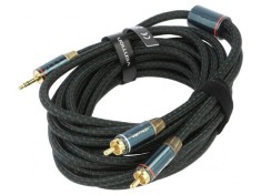 Cablu audio RCA 3,5mm 5m - negru aurit