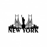 Cumpara ieftin Sticker Decorativ Modele New York Lipire Perete,Auto Vinil Negru, Oem