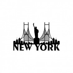 Sticker Decorativ Modele New York Lipire Perete,Auto Vinil Negru