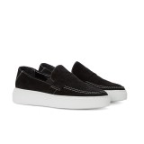 Mocasini negri din piele intoarsa SK03