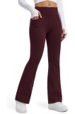 Leggings termice evazate pentru femei, pantaloni de drumeție impermeabili, pantaloni sport de iarnă pentru yoga cu tăietură bootcut și buzunare