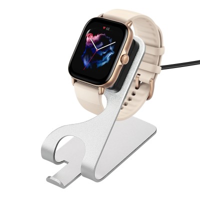 Cablu de incarcare USB Kwmobile pentru Amazfit T-Rex 2/T-Rex Ultra/GTR, Argintiu, Aluminiu, KWM0000255R001C foto
