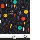 Caiet A5 dictando, 80 file, coperta policromie, Smiley faces