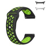 Curea silicon compatibila Samsung Galaxy Watch Ultra2, telescoape Quick Release, 22mm, Negru/Verde