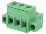Regletă de Conexiuni Deconectabilă 5,08mm 3 Piste Dreaptă Mufă