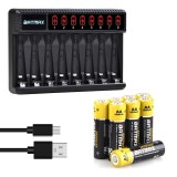 Incarcator Batmax Smart LED Charger + 8 acumulatori AA 2800mAh