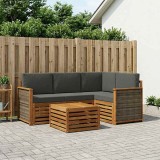 vidaXL Set de canapele de exterior 5 pcs Natural și Antracit 3384318