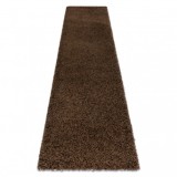 Covor, Traversa SOFFI shaggy 5cm maro - pentru bucătărie, hol și coridor, 80x300 cm