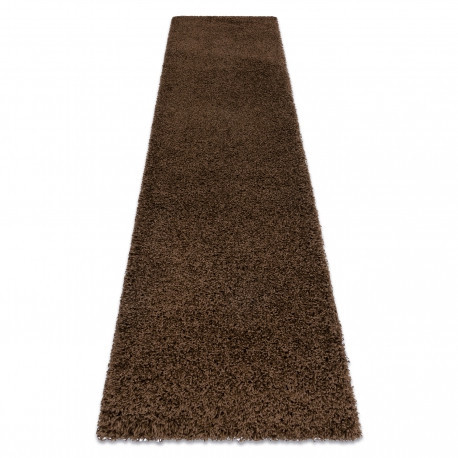 Covor, Traversa SOFFI shaggy 5cm maro - pentru bucătărie, hol și coridor, 60x200 cm