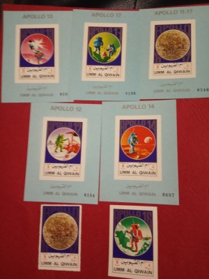 UMM AL QIWAIN, APOLLO - 5 COLIȚE MNH IMPERF. foto