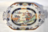 Platou din ceramica Anglia cu scene asiatice - perioada interbelica