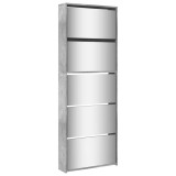 Cumpara ieftin Pantofar cu oglinda, 5 niveluri, gri beton, 63x17x169,5 cm