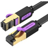Patch Cord STP Vention, Cat. 7, 8m, flat cable, conductor cupru, viteza max transfer 10 Gbps, invelis PVC, negru, &quot;ICABK&quot; (timbru verde 0.8 lei) - 692