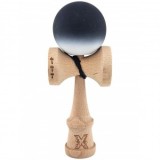 Kendama X Originala, Profesionala, Big Cups V2, Rubber Grip cu Cupe Mari, Rulment Metalic ,Ata 55 cm, Gradient culoare neagra /alb