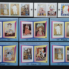 SAU TOME E PRINCIPE-PICTURA PICASSO-COPII.Serie 7 Valori+ 6 S/Sh.-MNH**-STP 182C