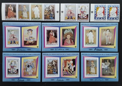 SAU TOME E PRINCIPE-PICTURA PICASSO-COPII.Serie 7 Valori+ 6 S/Sh.-MNH**-STP 182C foto