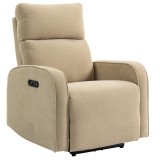 HOMCOM Fotoliu Relax Electric Reclinabil 135&deg; cu Suport pentru Picioare, Tetieră Reglabilă, Șezut Spațios, Fotoliu Tapițat, Motoare Duble, Porturi USB