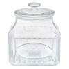 Borcan Sticla Home Made 2.4L Transparent Patrat Cu Capac Depozitare Dulciuri Biscuiti