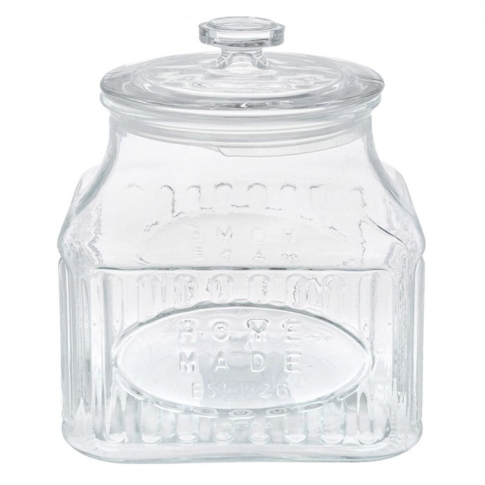 Borcan Sticla, Model Home Made, Capacit 2.4L, Transparent, Cu Capac