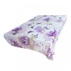 Fata de masa pentru 4 persoane, Flori de Lavanda, bumbac 100%, 150x150cm, multicolor