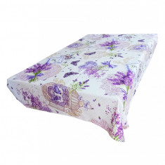 Fata de masa pentru 6 persoane, Flori de Lavanda, bumbac 100%, 180x150cm, multicolor