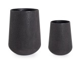 Cumpara ieftin Set 2 ghivece flori metal negru Kenar &Oslash;28x51h; &oslash;41x67,5h