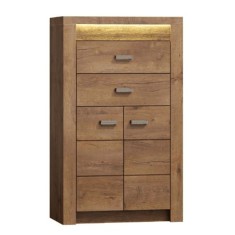 Comoda 2 usi 2 sertare din pal maro frasin Infinity 76x42x127