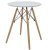 Masa Julita MDF alb si lemn de fag Natural 60x73cm