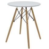 Cumpara ieftin Masa Julita MDF alb si lemn de fag Natural 60x73cm