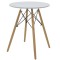 Masa Julita MDF alb si lemn de fag Natural 60x73cm