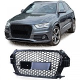 Grila sport cu fagure, grila radiator neagra lucioasa, potrivita pentru Audi Q3 8U pre-facelift 11-15 Performance AutoTuning
