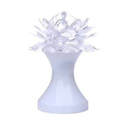 Lampa rotativa in forma de floare Lotus cu Leduri multicolore foto