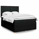 Gossi pat box spring cu saltea, negru, 140x190 cm, textil
