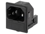 Conector Alimentare AC BULGIN C14 10A 250VAC UL94V-0 PF0033/10/63