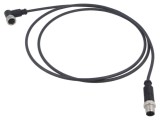Cablu HARTING 4 pini PUR 1,5m pentru senzori cu conector M12 tată și mamă unghiulară