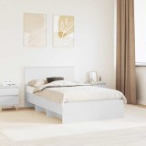 vidaXL Cadru de pat cu headboard Alb 120 x 123 cm Lemn compozit 3408872