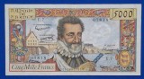 Bancnota Franța 5000 franci 1957 Henri, 5000 francs 1957 - RARITATE
