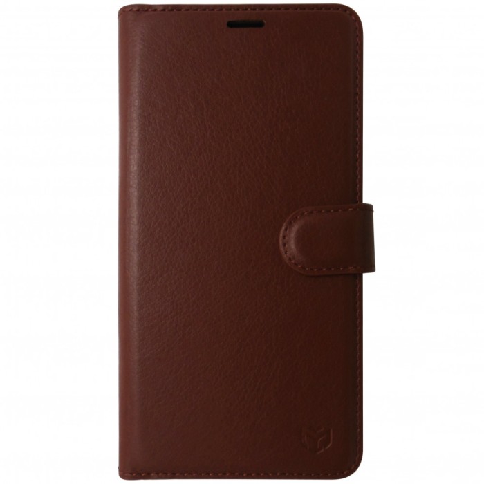 Husa tip carte cu stand Techsuit, aspect piele maro, pentru Honor Magic 6 Lite