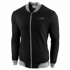 Bluza pentru barbati, neagra, cu fermoar. slim fit - Smobe foto