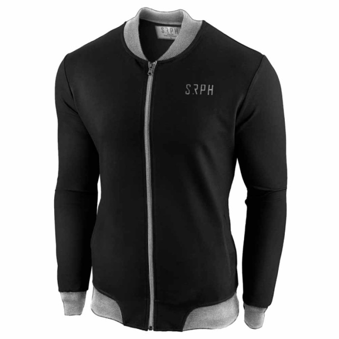 Bluza pentru barbati neagra cu fermoar. slim fit Smobe Bluza pentru barbati neagra cu fermoar. slim fit Smobe