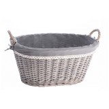 Cumpara ieftin Cos depozitare lemn rachita gri 53 x 40,5 x 32 cm