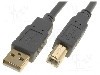 Cablu USB A mufa, USB B mufa, USB 2.0, lungime 3m, gri, BQ CABLE - CAB-USBAB/3G foto