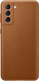 Husa de protectie Samsung pentru Galaxy S21 Plus, Leather Cover, Maro