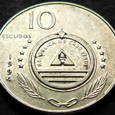 Moneda exotica 10 ESCUDOS - CAPUL VERDE, anul 1994 *cod 2356 = LINGUA de VACA